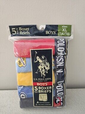 New US POLO ASSN. Big Boys Underwear Boxer Briefs 5 Pack XL